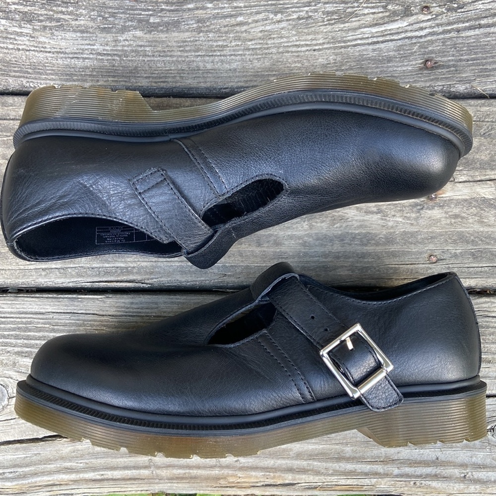 New! Dr. Martens POLLEY PW Black Leather T-Strap Mary Jane Shoe Women's Size 9 - Picture 8 of 14